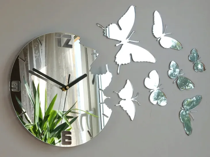 zegar-scienny-modernclock-motyle-lustro-diy-marka-modernclock