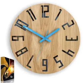 zegar-scienny-dab-slim-czarno-and-niebieski-cichy-zegar-33cm-do-salonu