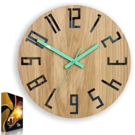 zegar-scienny-dab-slim-czarno-mietowy-cichy-zegar-33cm-do-salonu