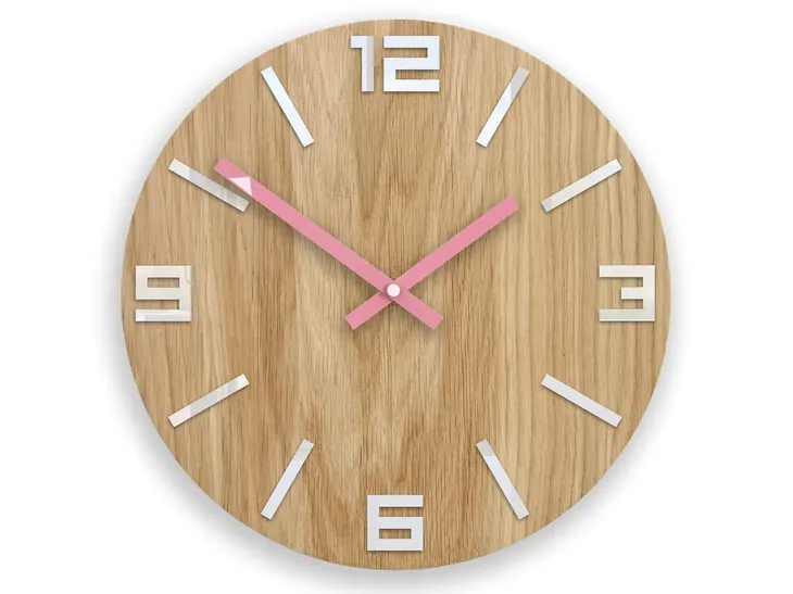 zegar-scienny-dab-arabic-bialo-rozowy-klasyk-marka-modernclock