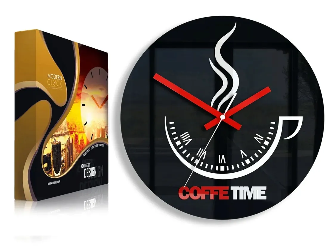 zegar-scienny-coffee-time-ver-ii-ultra-cichy
