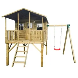 drewniany-ogrodowy-domek-dla-dzieci-gucio-z-hustawka