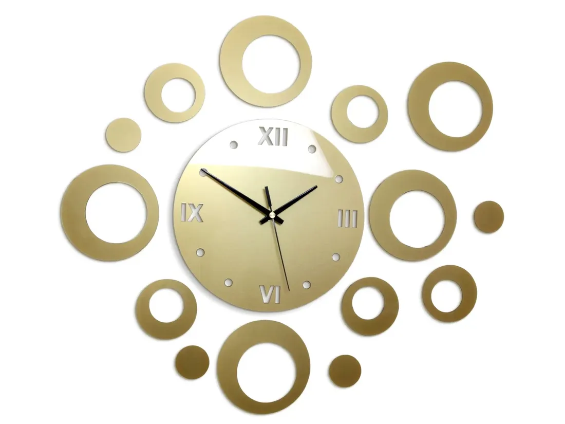 zegar-scienny-modernclock-ring-zloty-okragly-diy-stan-nowy