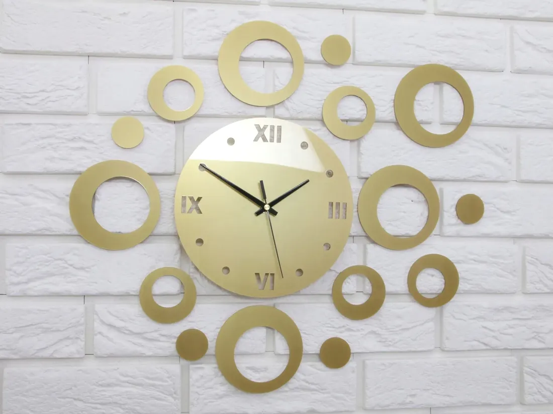 zegar-scienny-modernclock-ring-zloty-okragly-diy-stan-nowy