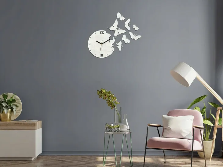 zegar-scienny-modernclock-motyl-bialy-diy-linia-motyle