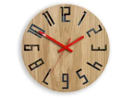 zegar-drewniany-dab-slim-wood-red-modernclock