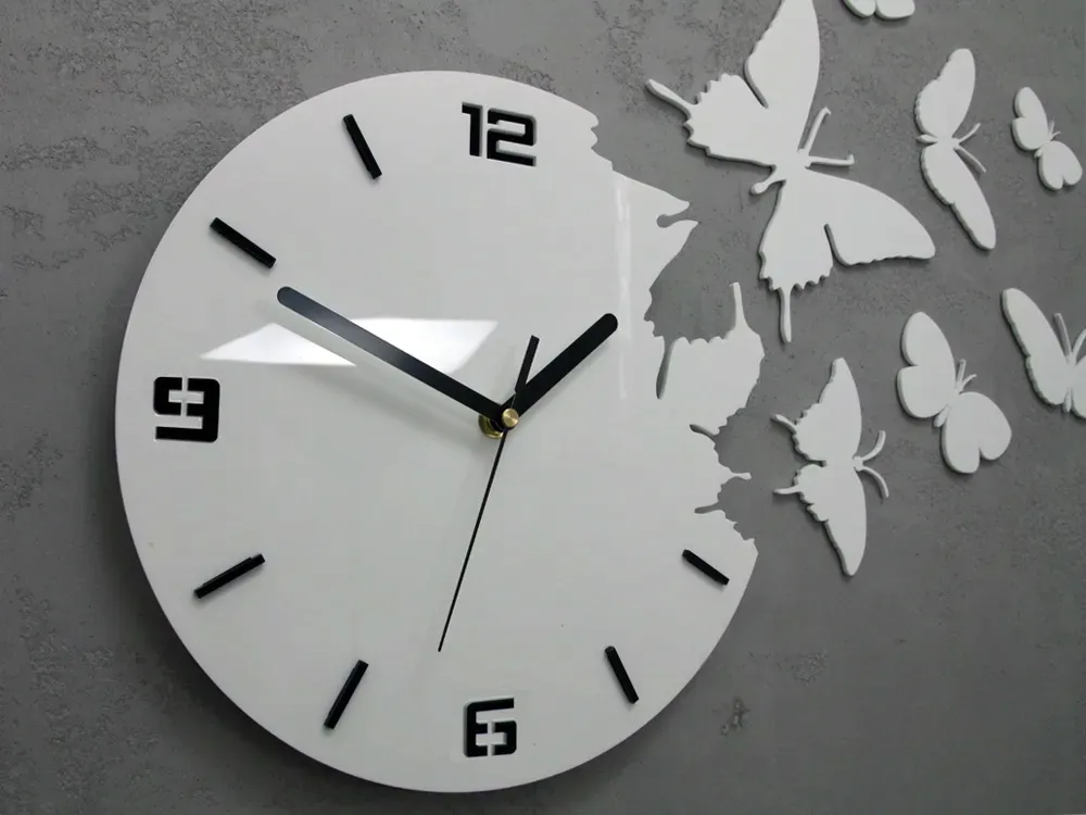 zegar-scienny-modernclock-motyle-3d-bialy-nowosc