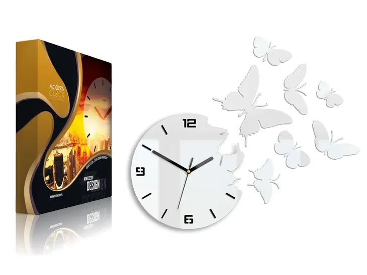 zegar-scienny-modernclock-motyle-3d-bialy-nowosc-marka-modernclock