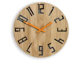 zegar-drewniany-dab-slim-wood-orange-modernclock