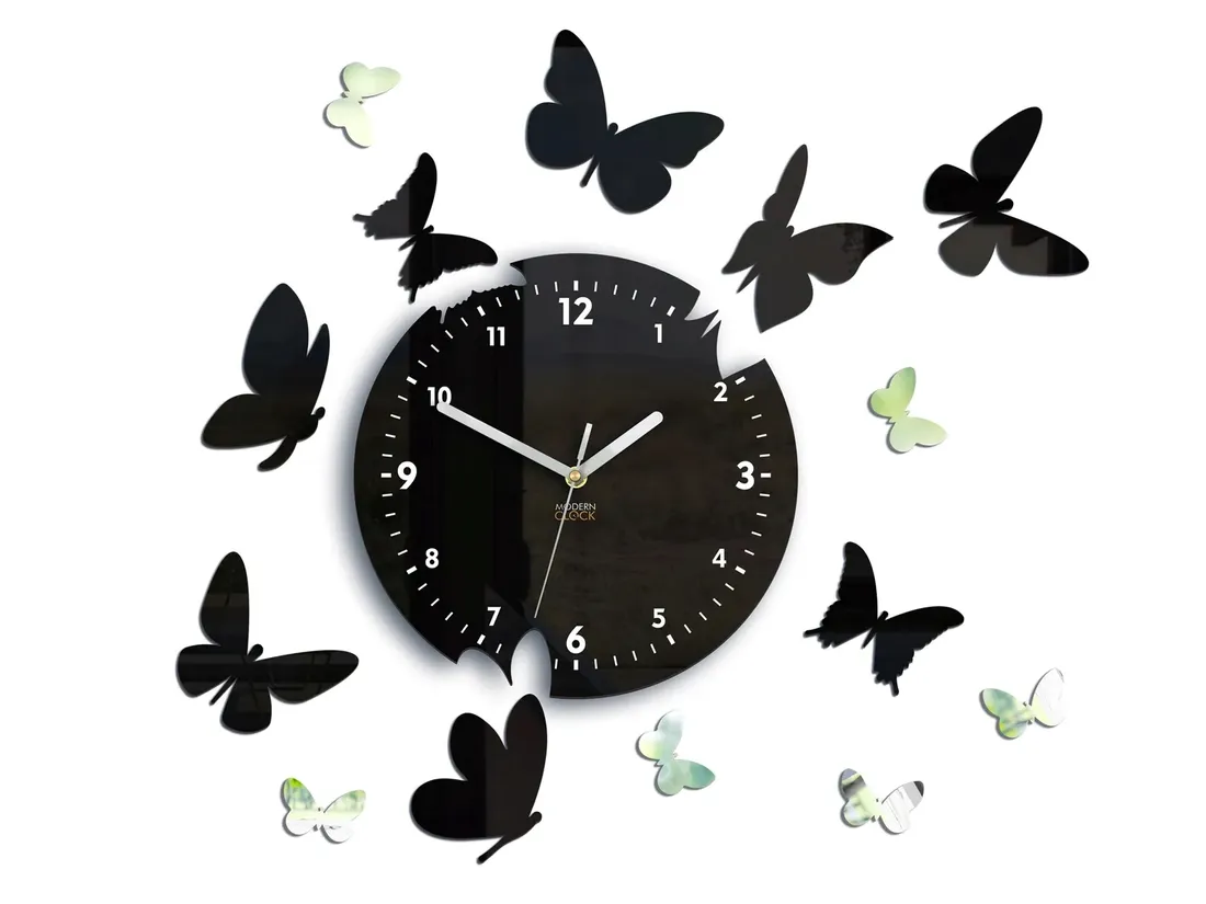zegar-scienny-modernclock-motyle-14-motyli-diy-stan-nowy