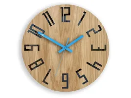 zegar-drewniany-dab-slim-wood-blue-modernclock