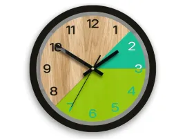 zegar-scienny-drewniany-paris-wood-zielony-33cm