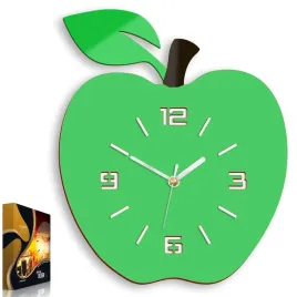 zegar-scienny-zielone-jablko-diy-3d-piekny-i