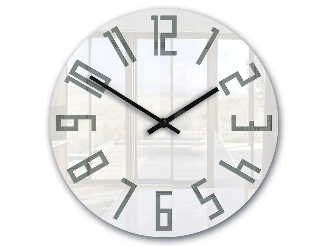 zegar-scienny-modernclock-slim-bialo-szary-cichy-stan-nowy