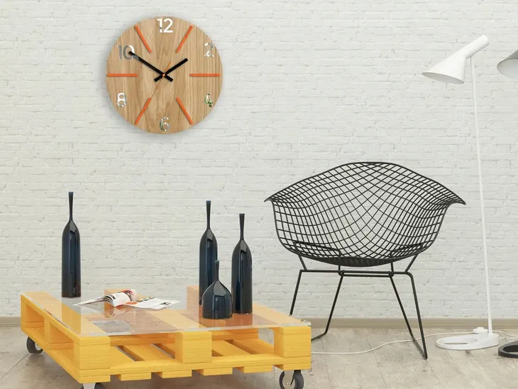 zegar-scienny-dab-aksel-orange-and-mirror-klasyk-marka-modernclock