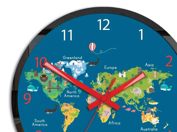 zegar-scienny-edukacyjny-mapa-swiata-dla-dziecka-marka-modernclock