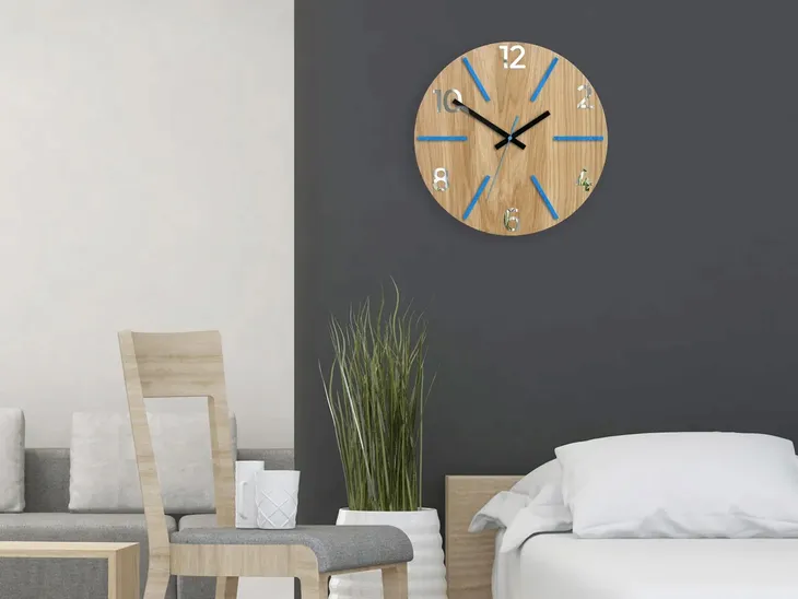 zegar-scienny-dab-aksel-blue-and-mirror-diy-marka-modernclock