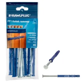 kolek-ramowy-ff1-z-lejkiem-8x100mm-z-wkretem-opakowanie-6-sztuk-rawlplug