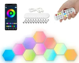 lampa-hexagon-x10-plaster-miodu-rgb-usb-pilot-aplikacja-zestaw-timer-muzyka