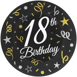 talerzyki-czarne-18th-birthday-18-urodziny-6-sztuk