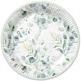 talerzyki-eukaliptus-zielony-urodziny-18cm-8-sztuk
