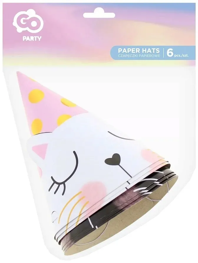czapeczki-papierowe-z-kotkiem-kotek-kot-roz-6-szt