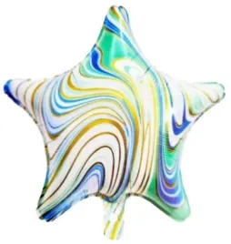 balon-foliowy-gwiazdka-niebieska-mozaika-hel-45-cm