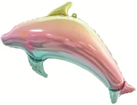 balon-foliowy-delfin-teczowy-urodziny-roczek-93-cm