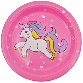talerzyki-rozowe-kolorowy-jednorozec-18cm-10-sztuk