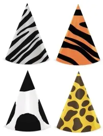 czapeczki-papierowe-zwierzatka-zoo-safari-4-sztuki