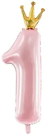balon-cyfra-1-jeden-rozowa-korona-roczek-roz-90-cm
