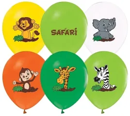 balony-safari-zwierzatka-urodziny-balon-30cm-5-szt