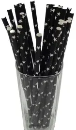 slomki-papierowe-czarne-w-biale-gwiazdki-25-sztuk