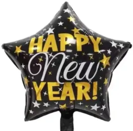 balon-gwiazda-czarna-45cm-sylwester-happy-new-year