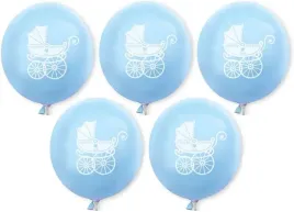 balony-niebieskie-wozek-chlopczyk-chrzest-5-sztuk