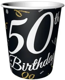 kubeczki-czarne-50th-birthday-50-tka-urodziny-6szt