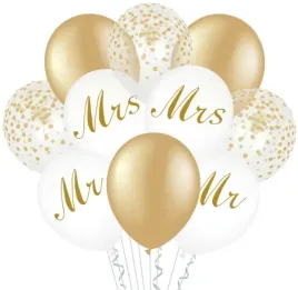 balony-na-slub-wesele-mr-mrs-zlote-konfetti-10-szt