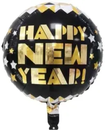 balon-czarny-sylwester-happy-new-year-okragly-45cm