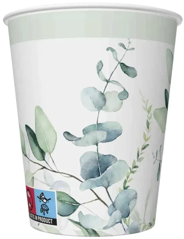 kubeczki-eukaliptus-zielony-urodziny-250ml-8-sztuk