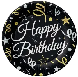 talerzyki-czarne-happy-birthday-urodziny-18-cm-6-sztuk-serpentyny-gwiazdki