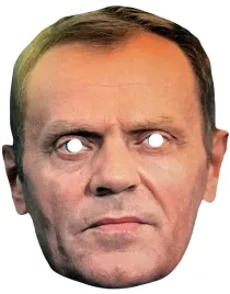 donald-tusk-maska-papierowa-polityczna-polityk-ue