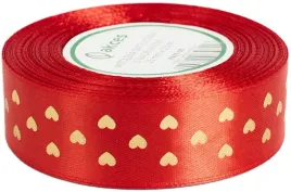 czerwona-wstazka-satynowa-zlote-serca-serce-25-mm-23m-tasiemka-walentynki