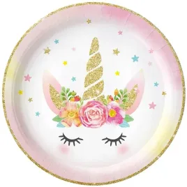 talerzyki-urodzinowe-rozowy-jednorozec-18cm-6-szt