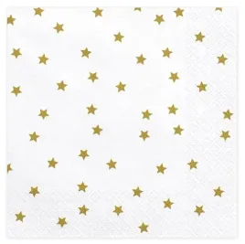 serwetki-biale-zlote-gwiazdki-urodziny-33cm-20-szt