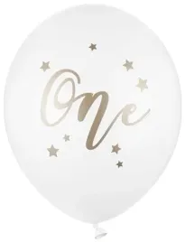balon-bialy-one-roczek-urodziny-zloty-gwiazdy-30cm