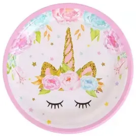 talerzyki-urodzinowe-rozowy-jednorozec-18cm-6-sztuk