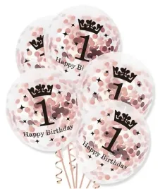 balony-na-roczek-rozowe-zloto-konfetti-30cm-5-szt