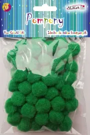 zielone-pompony-pluszowe-akryl-pompon-2cm-60-sztuk