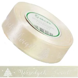 wstazka-satynowa-wesolych-swiat-kremowa-25mm-32m