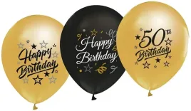 balony-50-urodziny-piecdziestka-czarne-zlote-5-szt